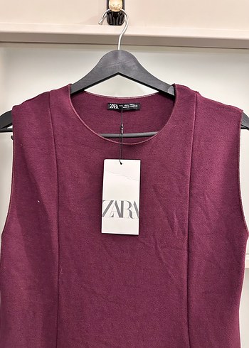 Bordo Kolsuz Midi Elbise - Görsel 3