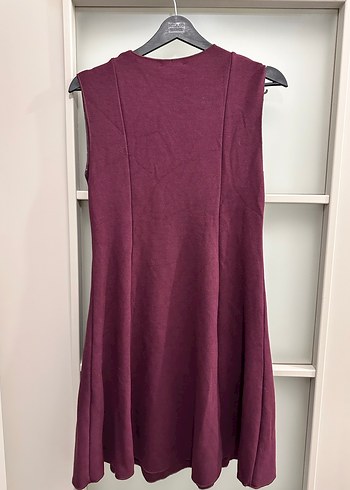 Bordo Kolsuz Midi Elbise - Görsel 5