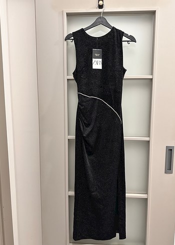 Siyah  Uzun V Yaka Kadın Elbise - Görsel 2