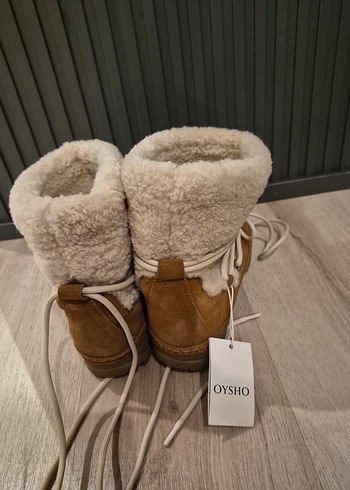 Bej Kürklü Kadın Dolgu Topuk Bot - Görsel 4