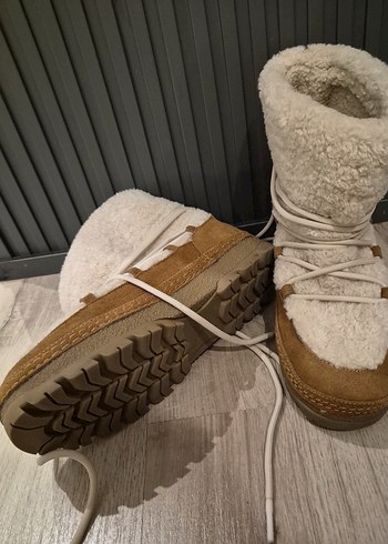 Bej Kürklü Kadın Dolgu Topuk Bot - Görsel 7