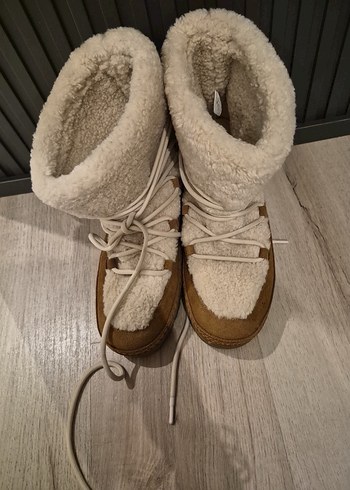 Bej Kürklü Kadın Dolgu Topuk Bot - Görsel 6