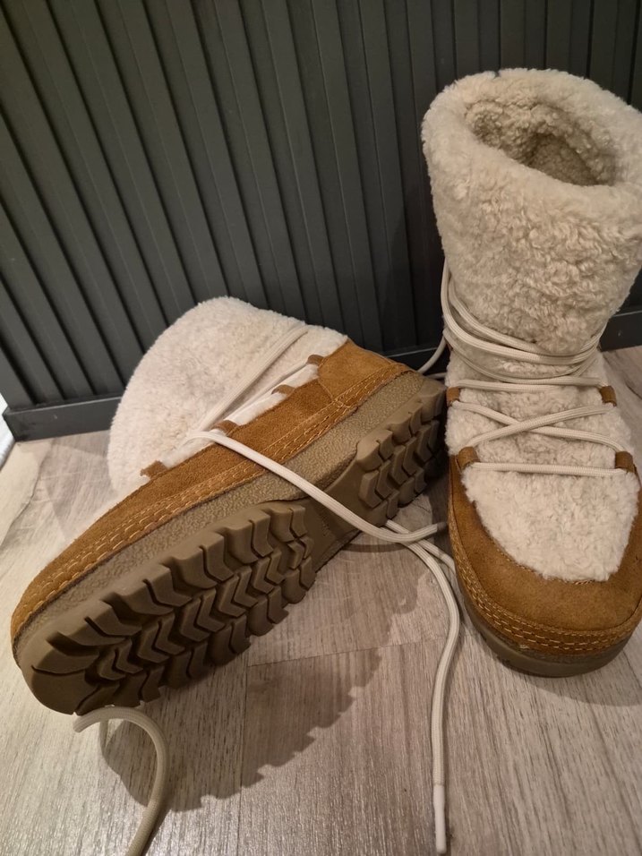 Bej Kürklü Kadın Dolgu Topuk Bot - Görsel 2