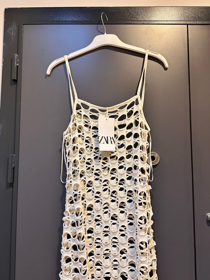 Zebra Desenli Beyaz Dantel Monokini - Görsel 4