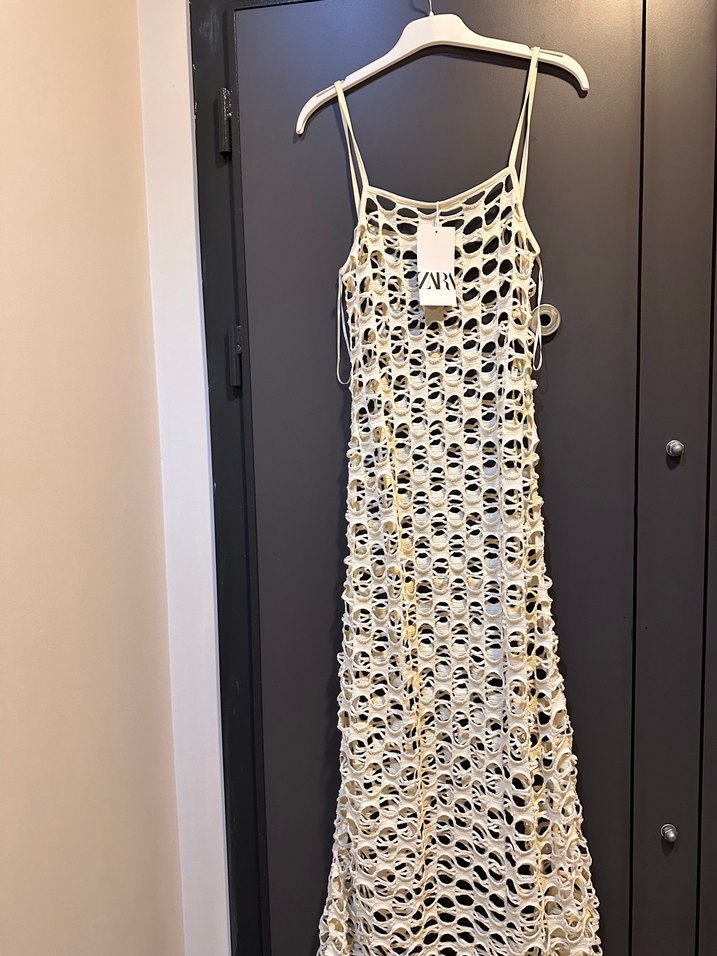 Zebra Desenli Beyaz Dantel Monokini - Görsel 2