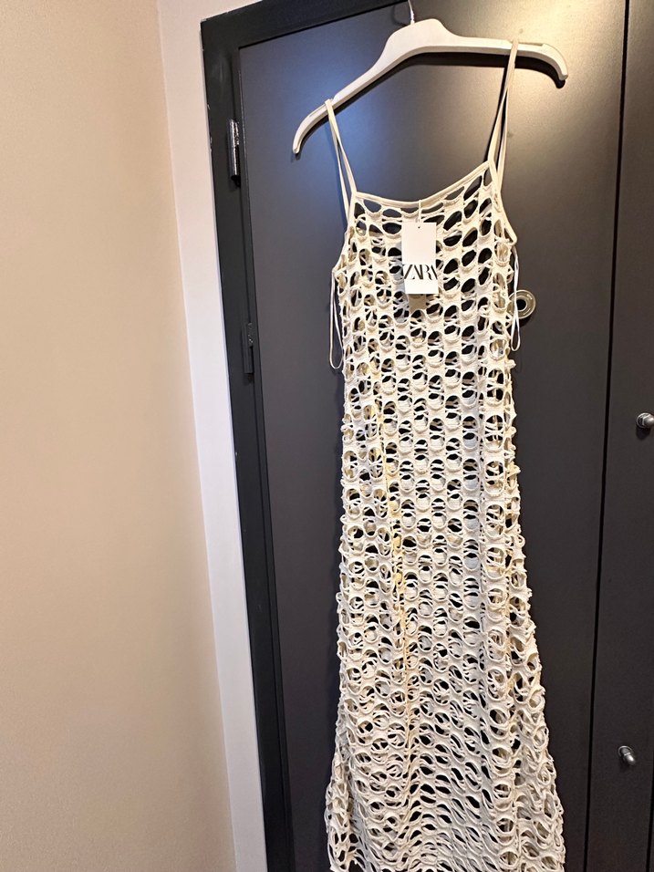 Zebra Desenli Beyaz Dantel Monokini - Görsel 3