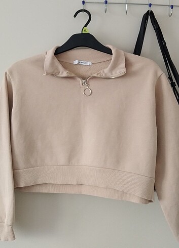 Crop içi yünlü sweat