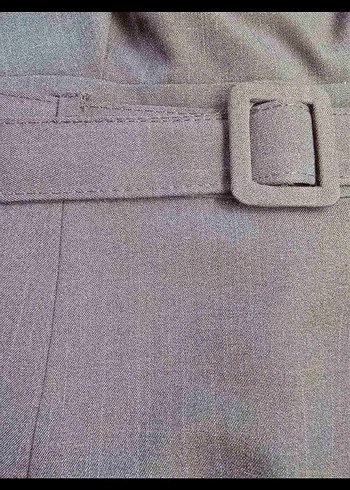 Kemerli Siyah Midi Ofis Elbisesi - Görsel 8