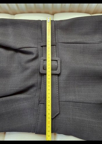 Kemerli Siyah Midi Ofis Elbisesi - Görsel 5