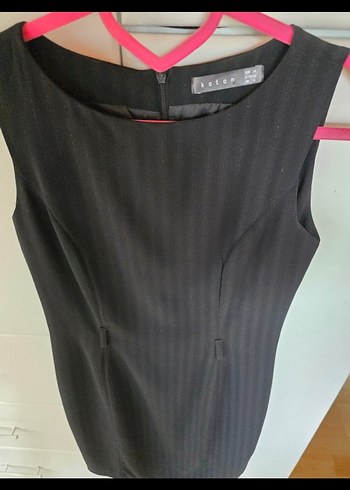 Siyah Piliseli Midi Ofis Elbisesi - Görsel 2