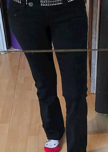 Adl Kemer Detaylı Siyah Jean - Görsel 8