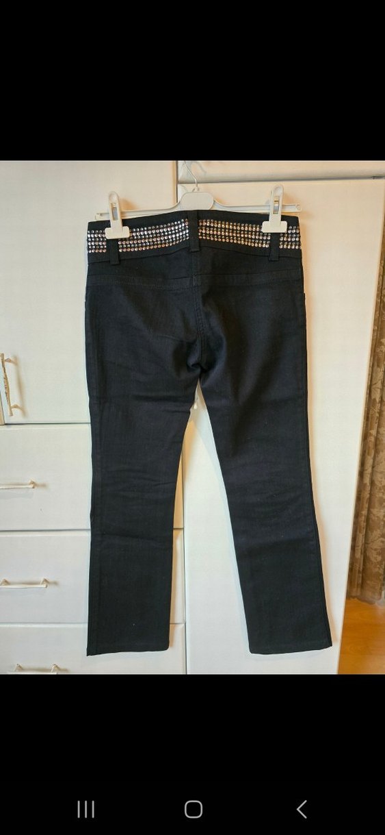 Adl Kemer Detaylı Siyah Jean - Görsel 3