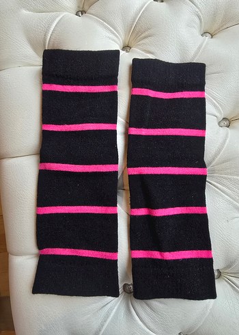 Pembe Çizgili Siyah Konç - Görsel 3