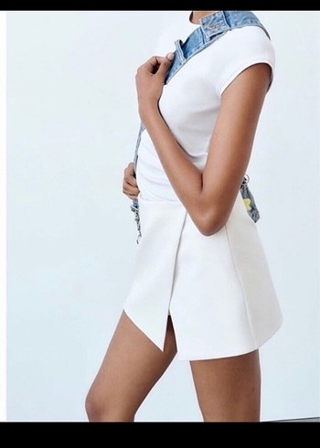 Zara Beyaz Şort Etek - Görsel 2