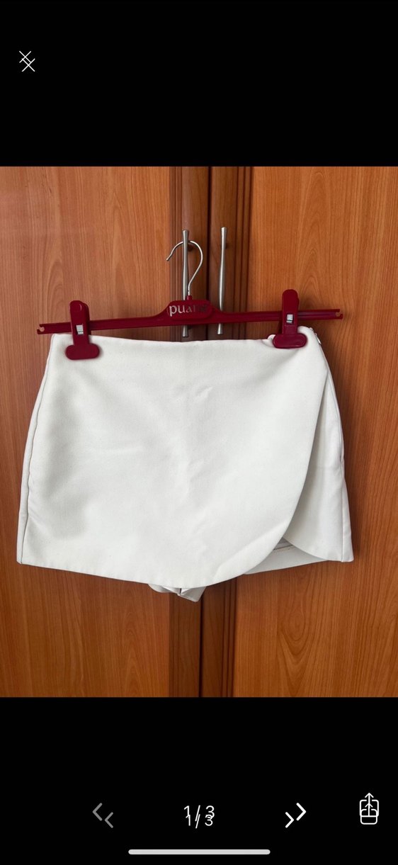 Zara Beyaz Şort Etek - Görsel 4