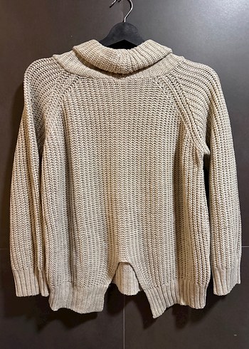 Bej Triko Boğazlı Kadın Kazak - Görsel 4