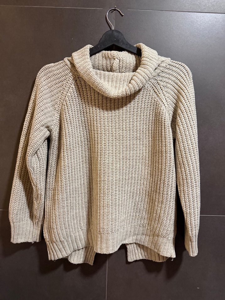 Bej Triko Boğazlı Kadın Kazak - Görsel 5