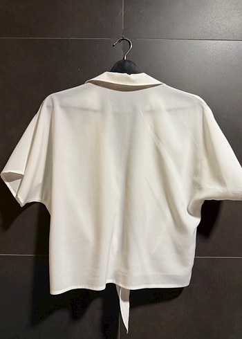 bağlama detaylı crop gömlek - Görsel 5