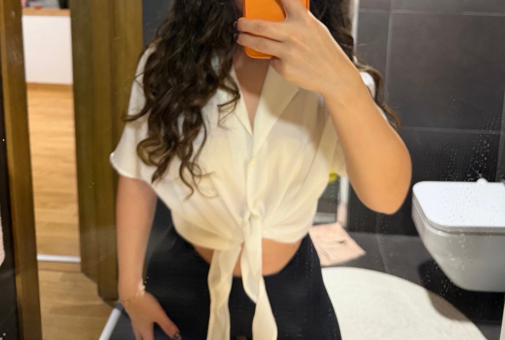 bağlama detaylı crop gömlek - Görsel 3