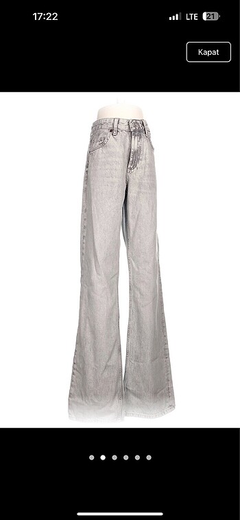 zara orta bel gri jean - Görsel 4