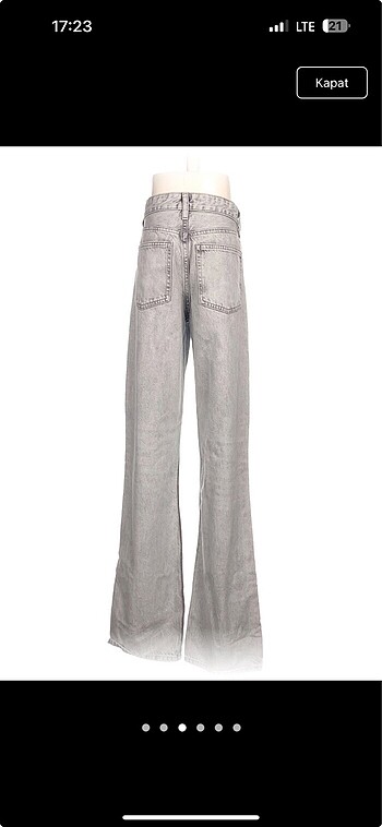 zara orta bel gri jean - Görsel 5