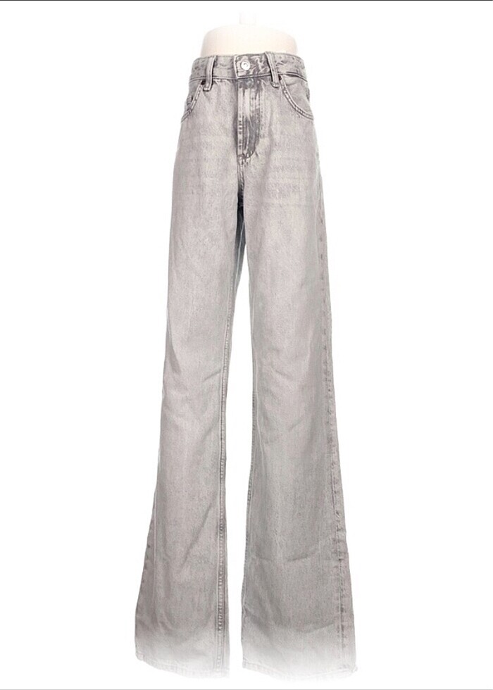 zara orta bel gri jean - Görsel 3