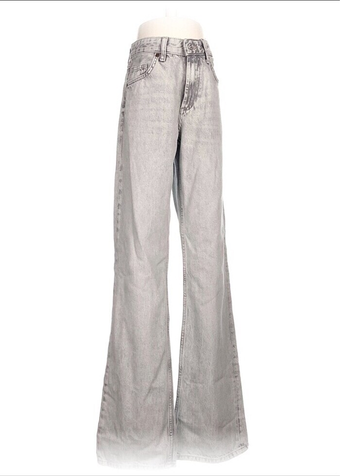 zara orta bel gri jean - Görsel 4