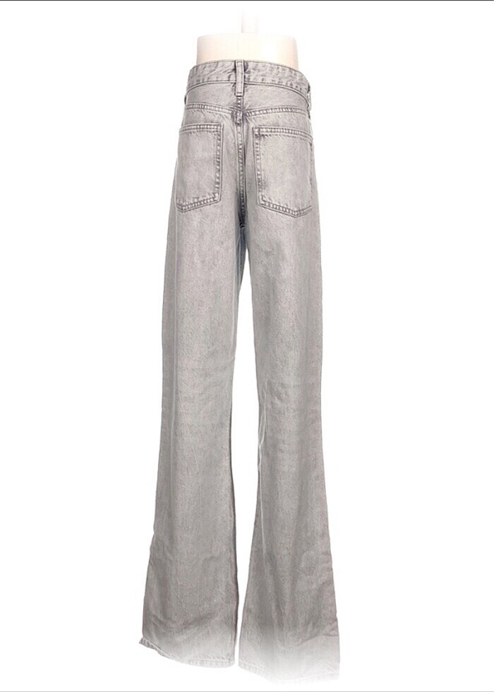 zara orta bel gri jean - Görsel 5