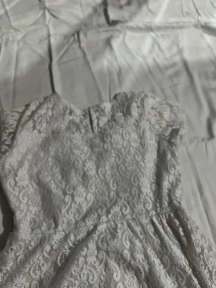 Kız Çocuk Beyaz Dantelli Kısa Kollu Elbise - Görsel 5