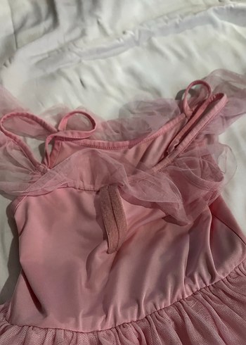 Pembe Straplez Fırfırlı Kız Çocuk Elbisesi - Görsel 2