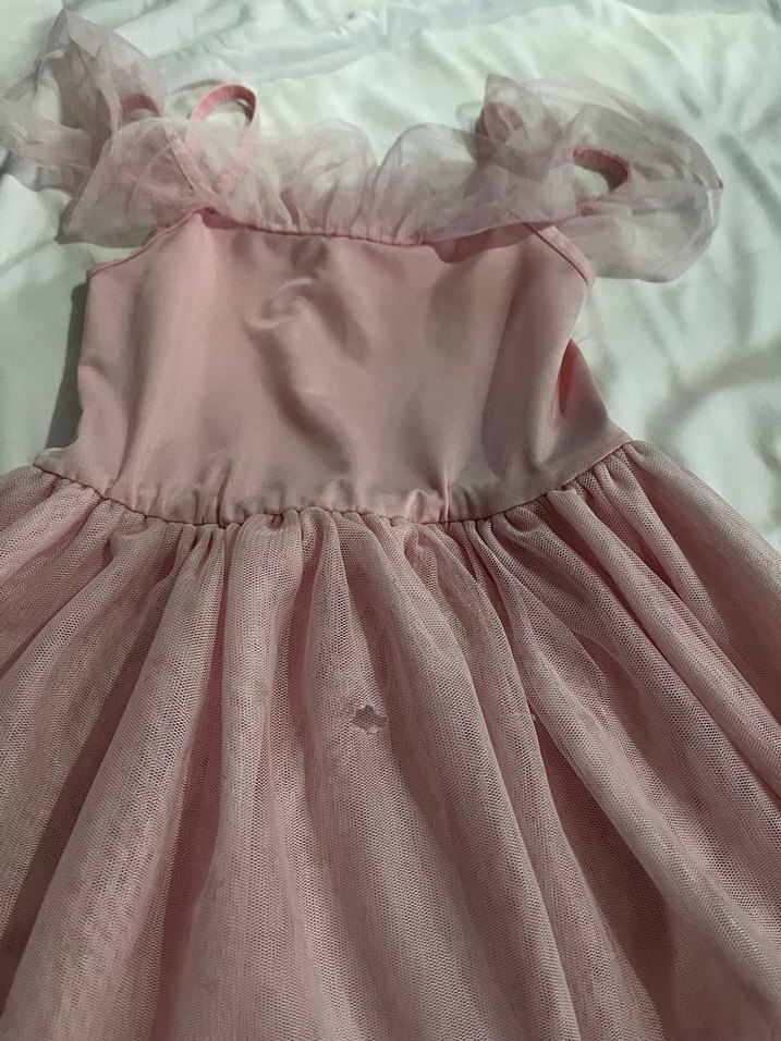 Pembe Straplez Fırfırlı Kız Çocuk Elbisesi - Görsel 4