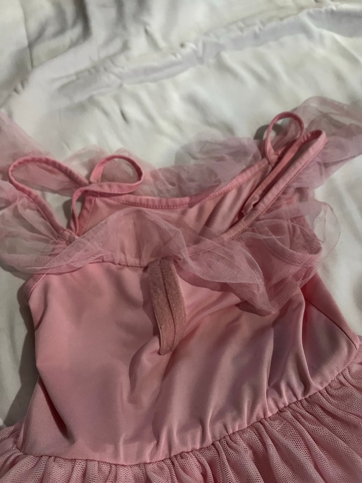 Pembe Straplez Fırfırlı Kız Çocuk Elbisesi - Görsel 2