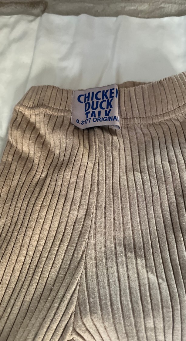 Kızlar için Keten Bej Pileli Dar Kesim Pantolon - Görsel 3