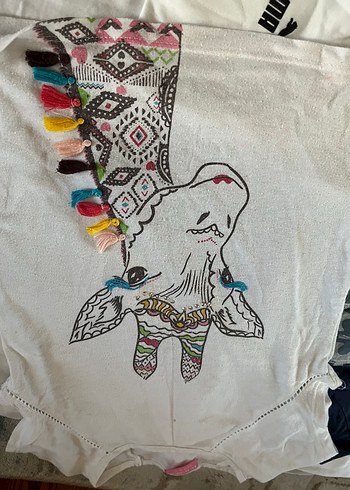 Kızlar için baskılı beyaz kısa kollu tişörtler - Görsel 4