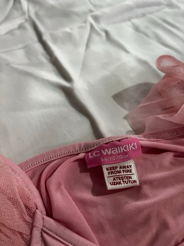 Pembe Kız Çocuk Tüllü Elbise/tütü - Görsel 3