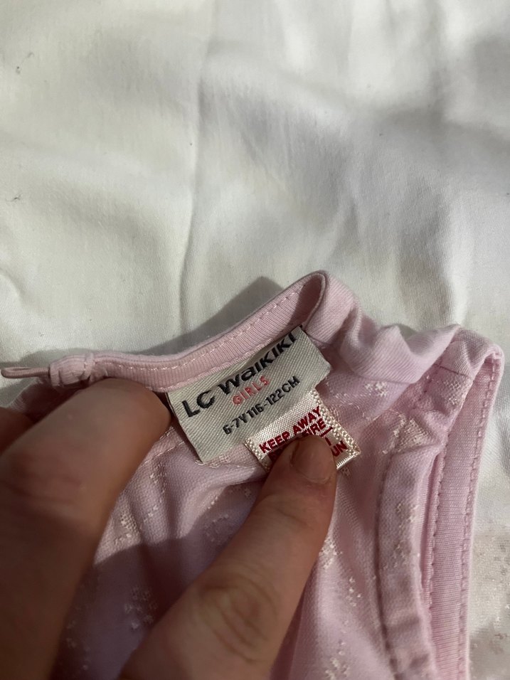 Pembe Dantel Detaylı Kız Çocuk Elbise - Görsel 3