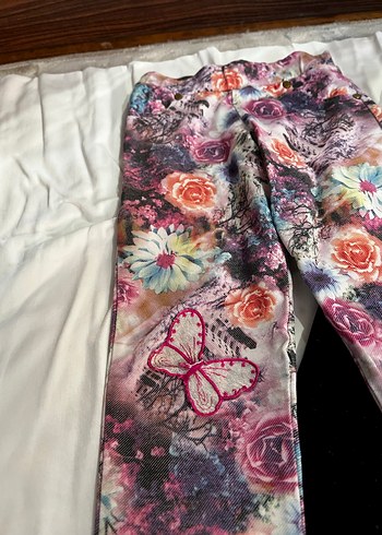 Kız Çocuk Çok Renkli Pilili Pantolon - Görsel 4