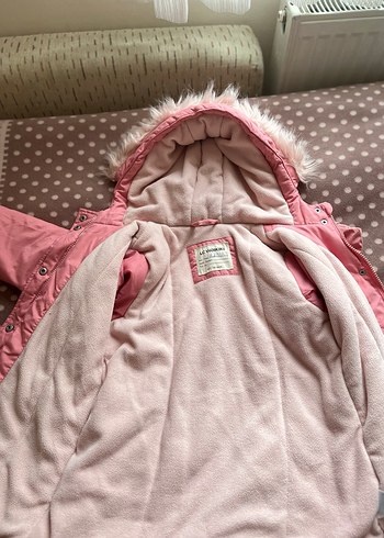 Pembe Nakışlı Kız Çocuk Mont - Görsel 4