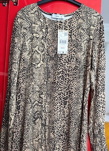 Mango Mango Etiketli Leopar Mini Elbise | Sıfır Ürün!