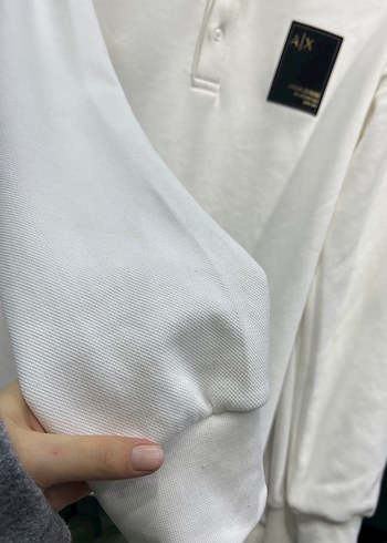 Erkek Beyaz Uzun Kollu Polo Tişört - Görsel 3