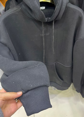 Gri Kapüşonlu Salaş Sweatshirt - Görsel 3