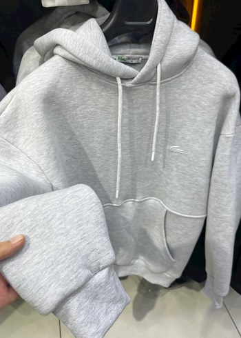 Gri Kapüşonlu Salaş Sweatshirt - Görsel 3