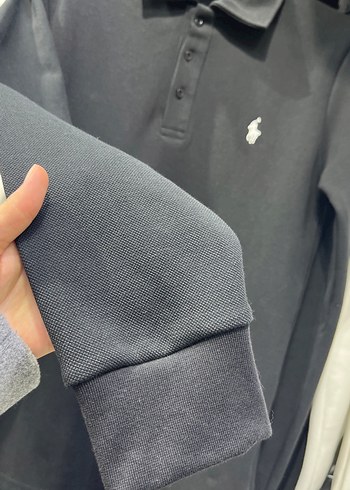 Erkek siyah Uzun Kollu Polo Tişört - Görsel 3