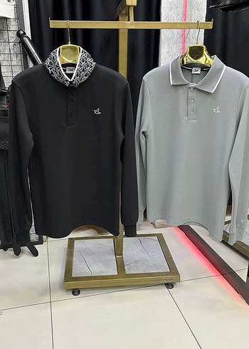 Uzun Kollu Nakışlı Erkek Polo Tişört - Görsel 2