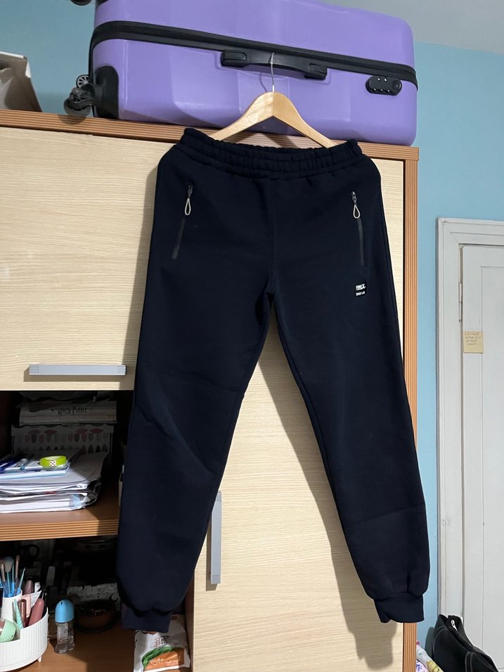 Erkek siyah içi polar eşofman altı - Görsel 4