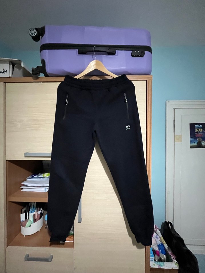 Erkek siyah içi polar eşofman altı - Görsel 2