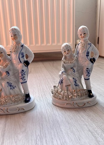 Beyaz  Çift Figür biblo süs 2 ADET - Görsel 3