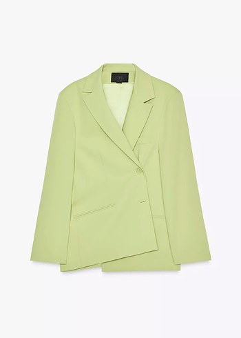 Zara Yeşil Kadın Midi Blazer ceket