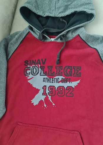 Diğer Gri Kapüşonlu Erkek Sweatshirt - Sinav College