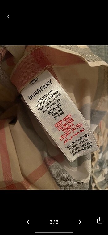 1 Yaş Beden Orijinal burberry bebek elbisesi